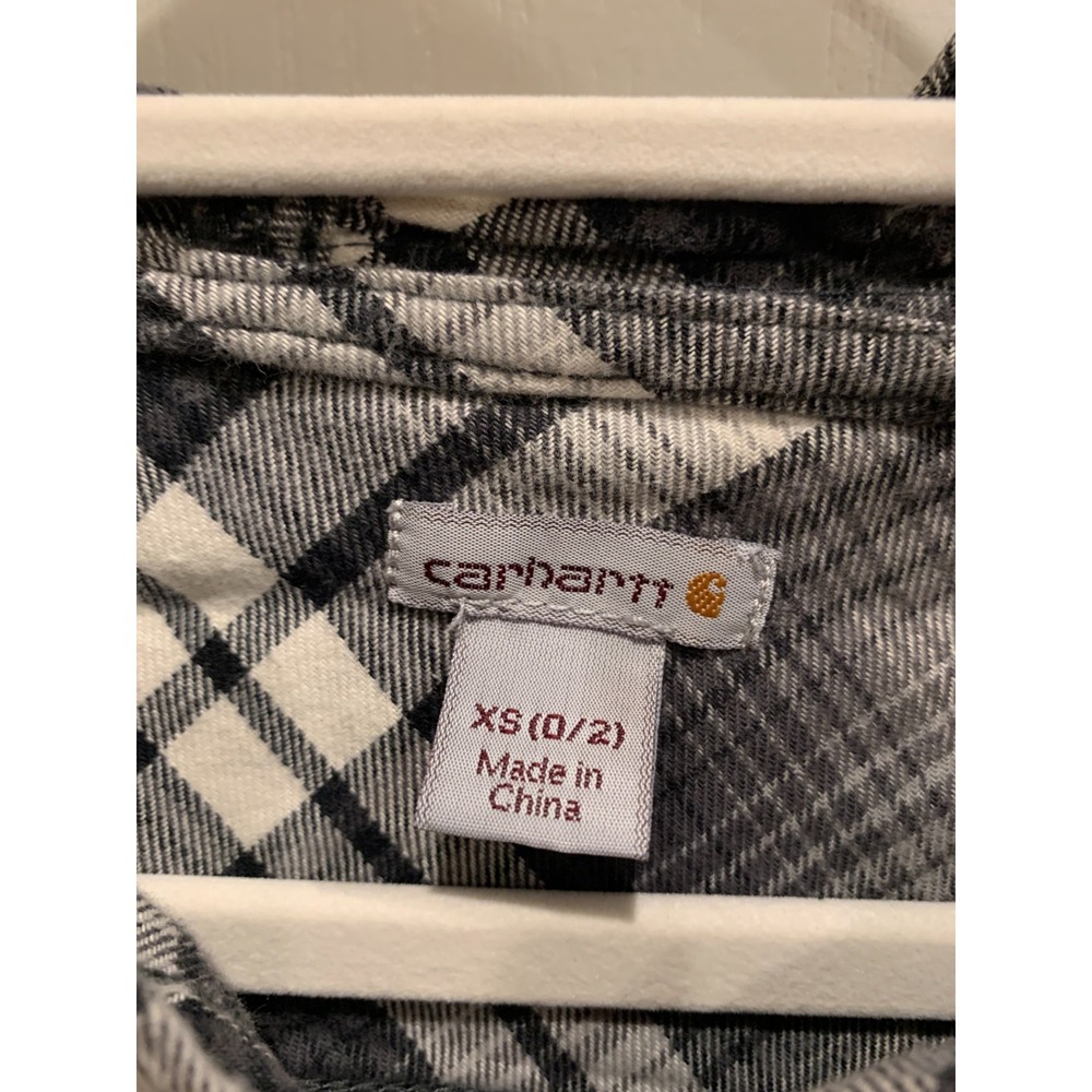 Carhartt Hoodie Checkered Blue‎ Gray Sz XS (0/2) - Picture 3 of 3